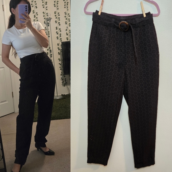 🌴 FINAL SALE ASOS High Waist Eyelet Dress Pants Size 4 - Picture 1 of 13